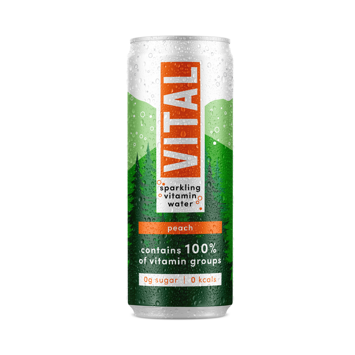 VITAL PEACH SPARKLING VITAMIN WATER (330ml) x 12