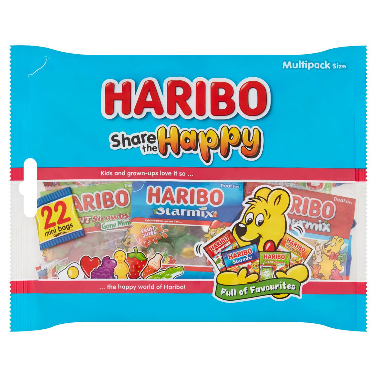 HARIBO SHARE THE HAPPY 22 TREATSIZE MINI PACKS (352g)