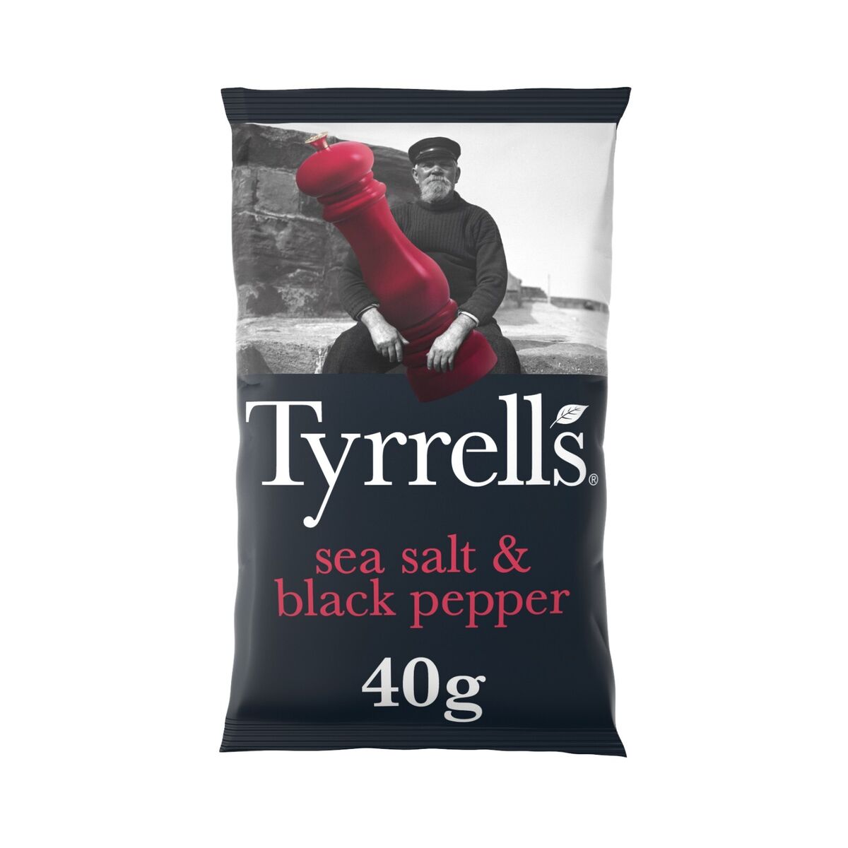 TYRRELLS SEA SALT & BLACK PEPPER CRISPS (40g) x 24