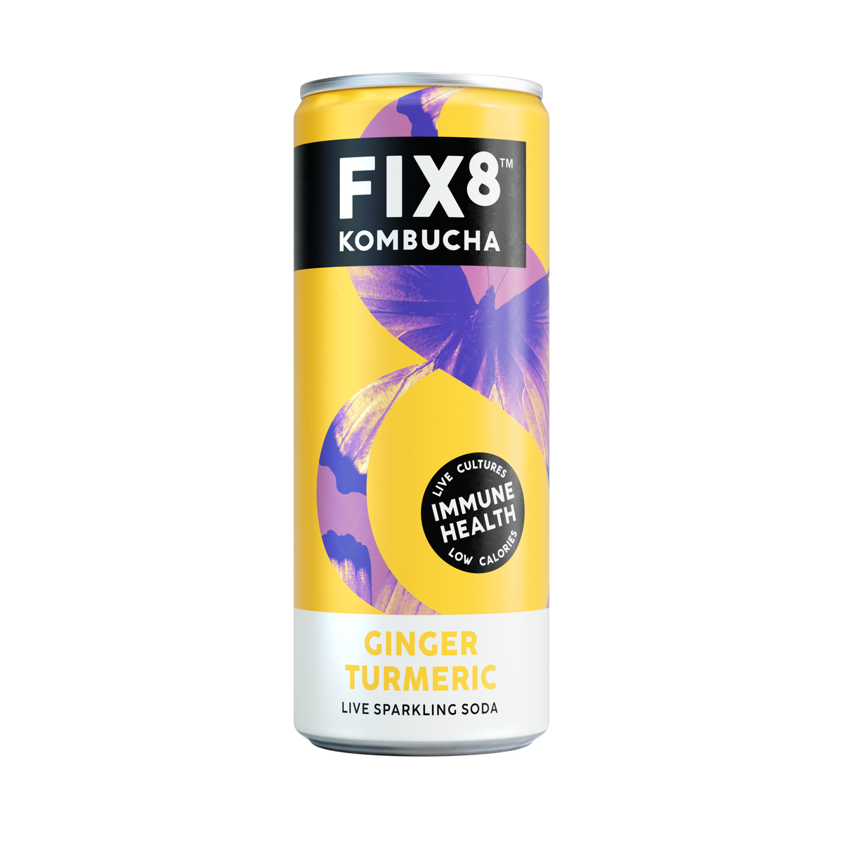 FIX8 KOMBUCHA GINGER TURMERIC CANS (250ml) x 12