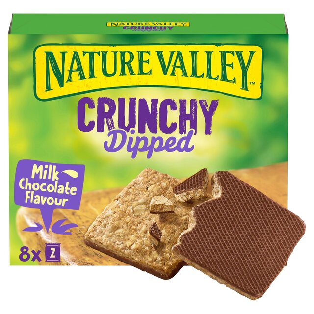 NATURE VALLEY CRUNCHY DIPPED MILK CHOCOLATE CEREAL BARS (20g) x 8