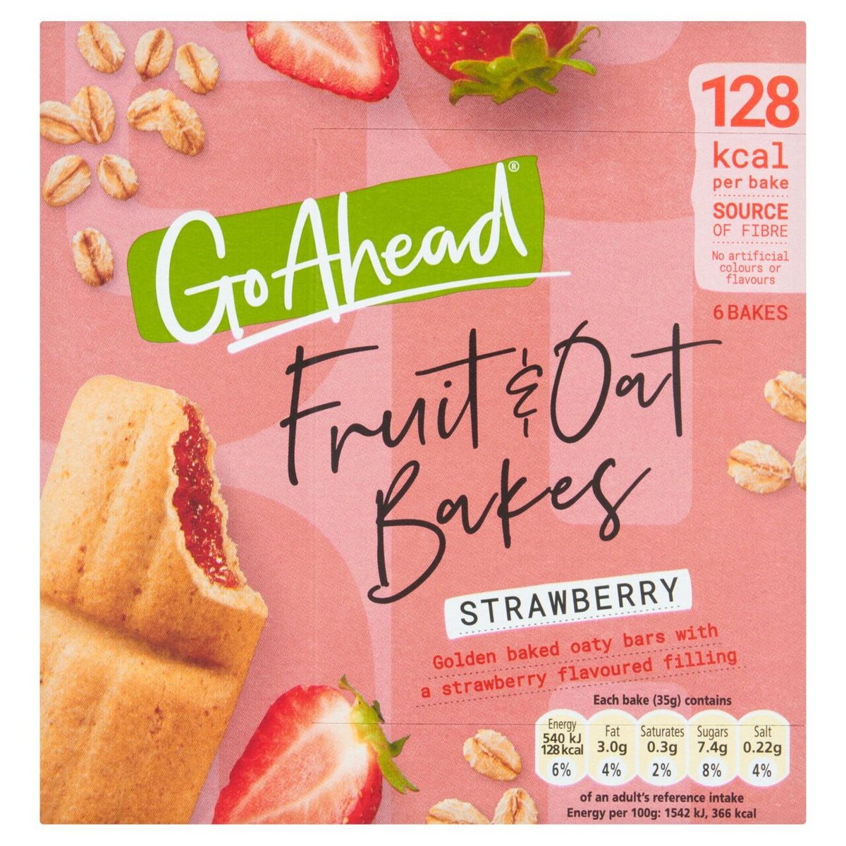 GO AHEAD FRUIT & OAT BAKES STRAWBERRY BISCUIT BARS (35g) x 6