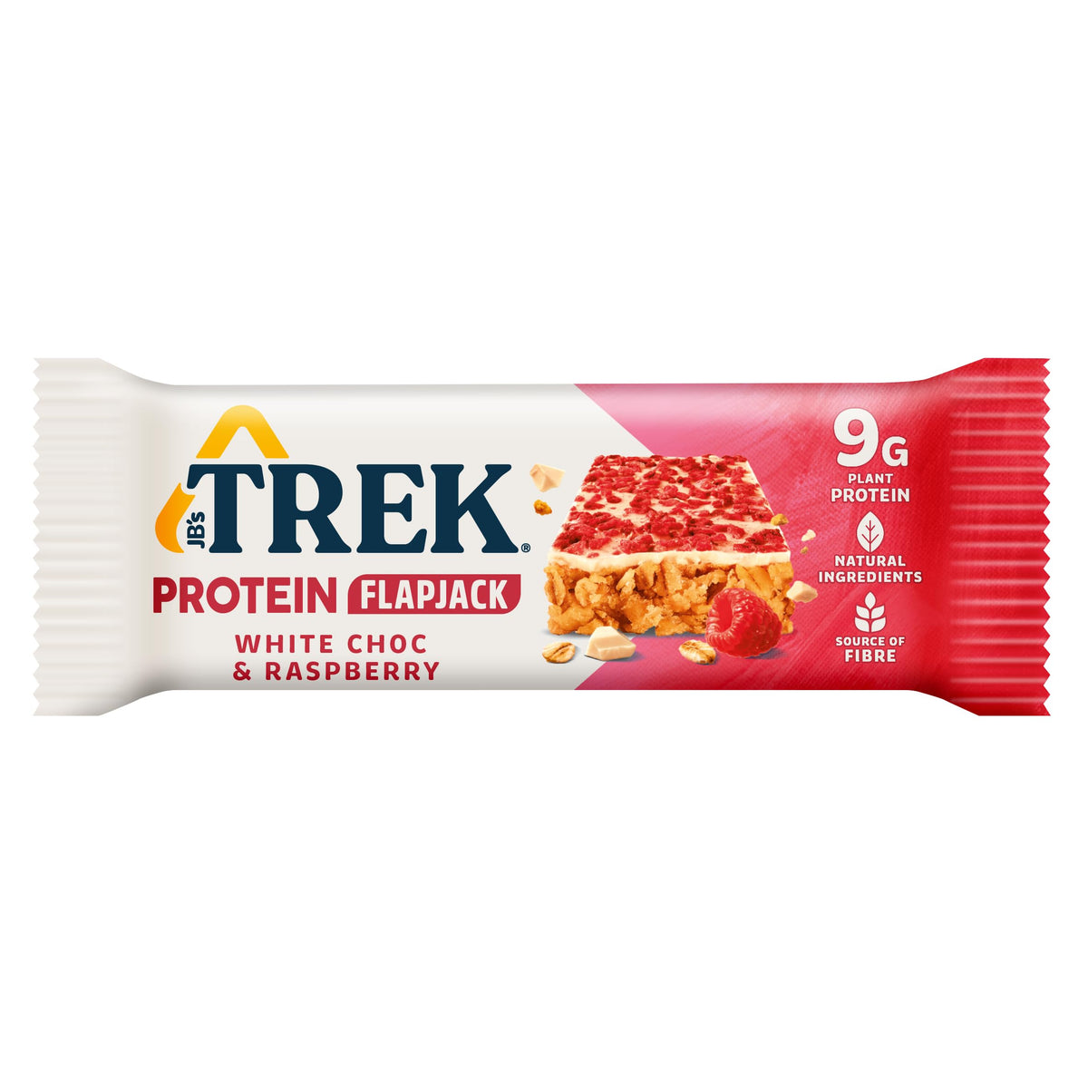 TREK PROTEIN WHITE CHOC RASPBERRY FLAPJACKS (50g) x 16