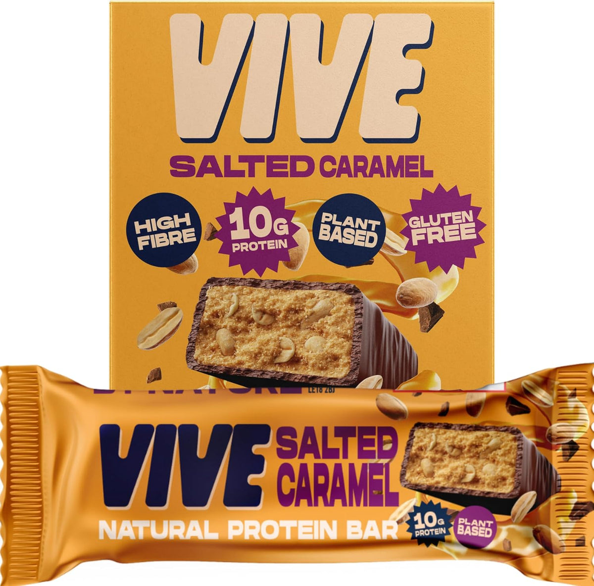 VIVE SALTED CARAMEL PROTEIN BAR (49g) x 12