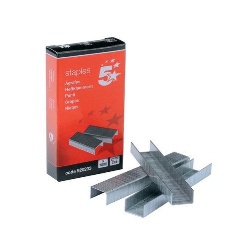 5 STAR OFFICE STAPLES 23/8 (PACK OF 1000)