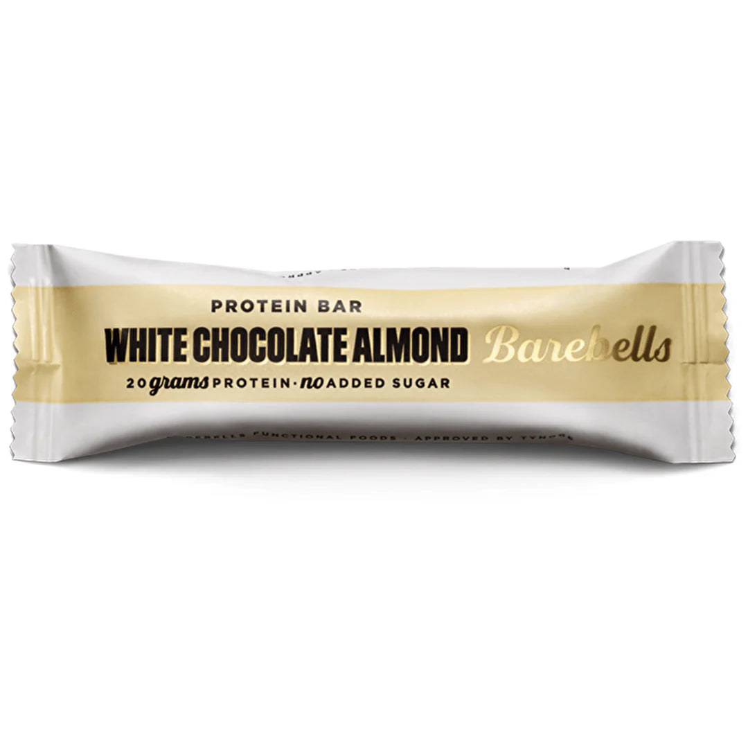 BAREBELLS WHITE CHOCOLATE ALMOND PROTEIN BARS (55g) x 12