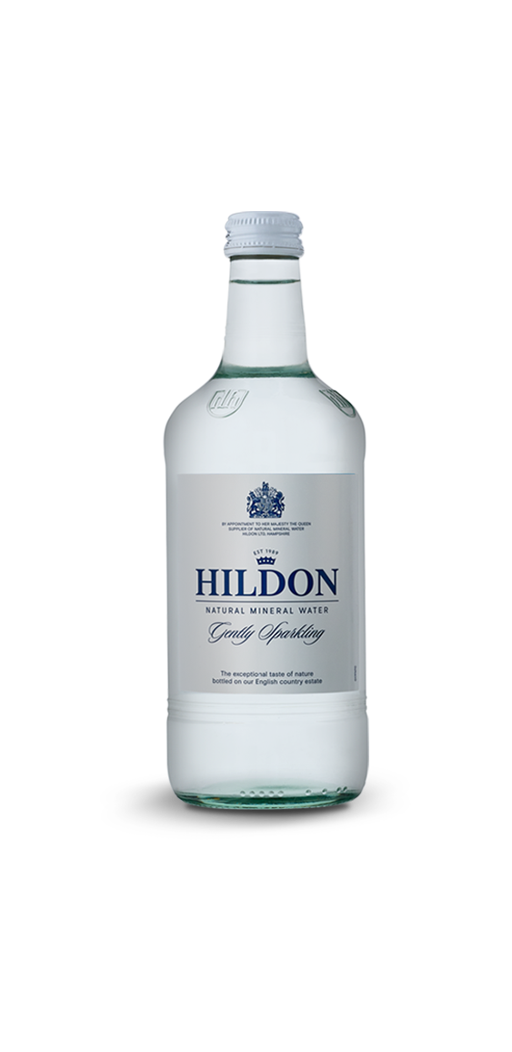 HILDON MINERAL WATER SPARKLING - CLEAR GLASS BOTTLES (330ml) x 24