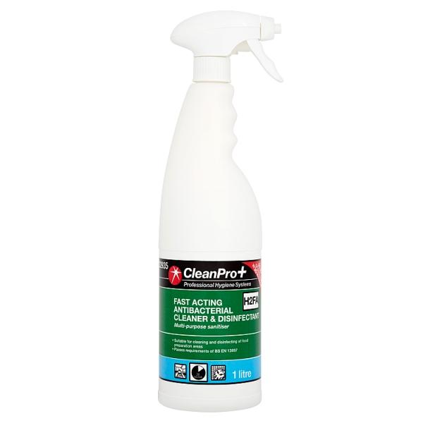 CLEAN PRO+ FAST ACTING ANTIBACTERIAL CLEANER & DISINFECTANT SPRAY (1L) x 6