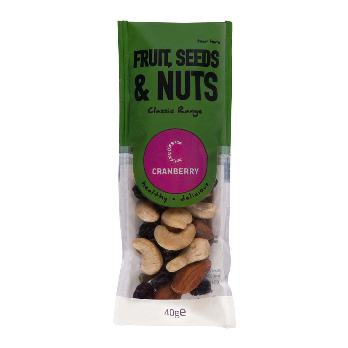 CRANBERRY IMPULSE FRUIT, NUTS & SEEDS (40g) x 24