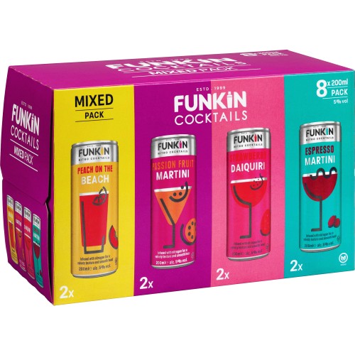 FUNKIN NITRO COCKTAILS MIXED PARTY PACK (200ml) x 8