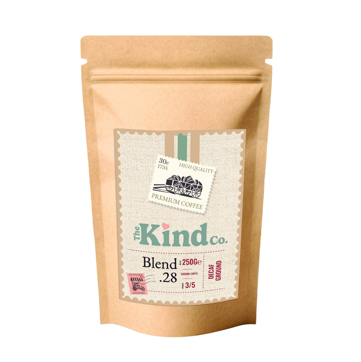 KIND COFFEE BLEND NO.28 DECAF BEANS (250G)