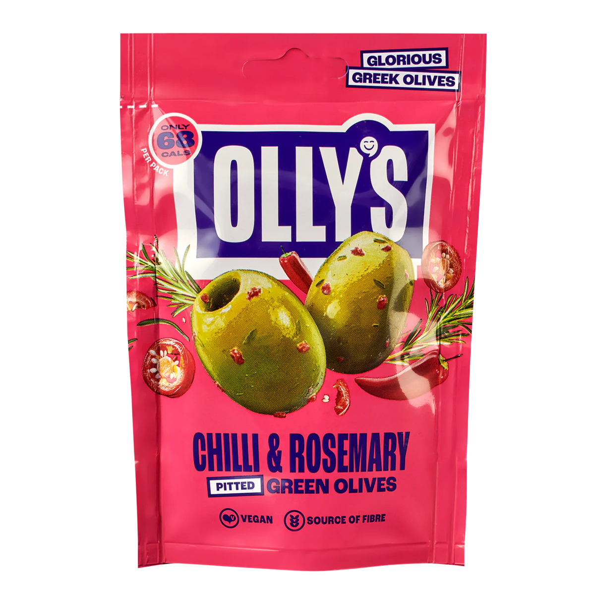 OLLY'S CHILLI & ROSEMARY OLIVES (50g) x 12