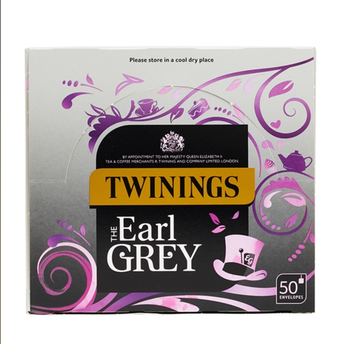TWININGS EARL GREY TAG & ENVELOPE TEA BAGS (50 bags)