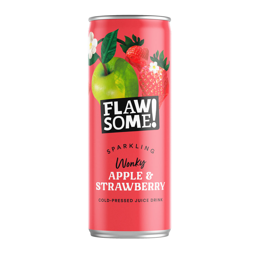 FLAWSOME! APPLE & STRAWBERRY SPARKLING CANS (250ml) x 24
