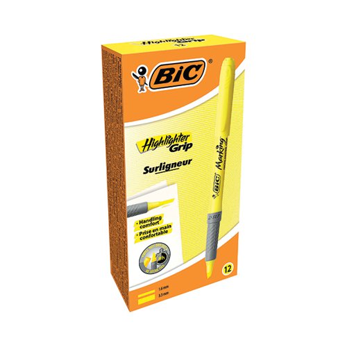 BIC BRITE LINER HIGHLIGHTERS YELLOW PACK OF 12 811935