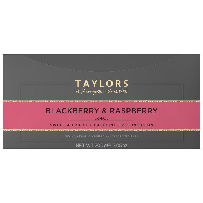 TAYLORS OF HARROGATE BLACKBERRY & RASPBERRY TAG & ENVELOPE TEA BAGS (100 bags)