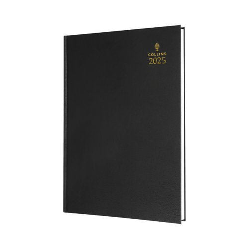 COLLINS A5 DESK DIARY DAY PER PAGE BLACK 2025