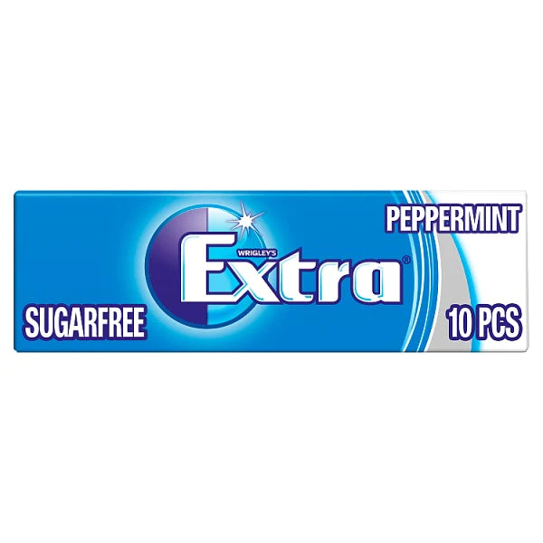 WRIGLEY'S EXTRA SUGAR FREE PEPPERMINT CHEWING GUM (14g) x 30 packs