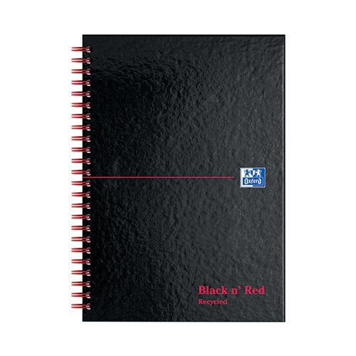 BLACK N' RED WIREBOUND RECYCLED RULED HARDBACK NOTEBOOK A5 (PACK OF 5) 100080113