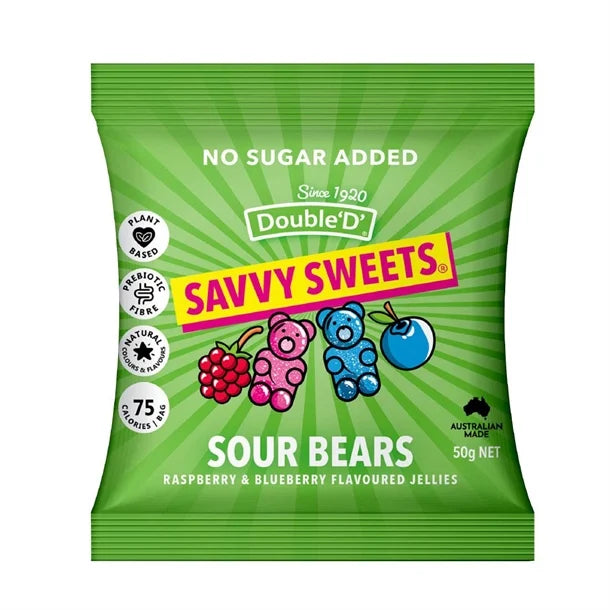 SAVVY SWEETS SOUR BEARS (50g) x 12