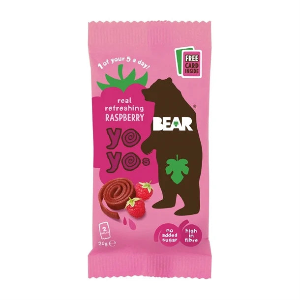 BEAR SNACKS RASPBERRY YOYO'S (20g) x 18