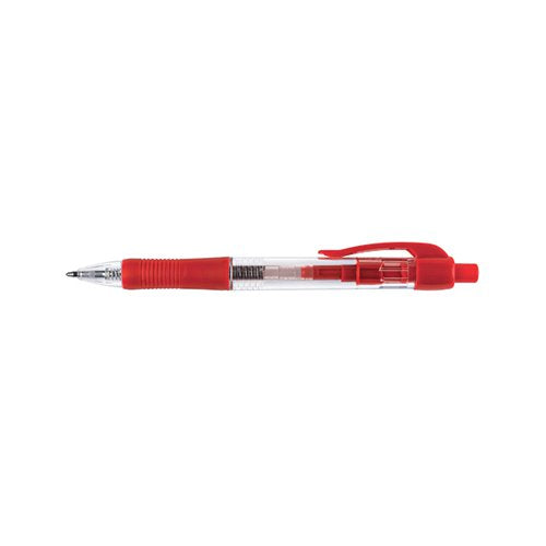 Q-CONNECT RETRACTABLE BALLPOINT PEN MEDIUM RED (PACK OF 10) KF00269
