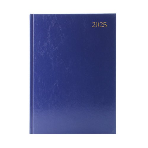 DESK DIARY DAY PER PAGE A4 BLUE 2025