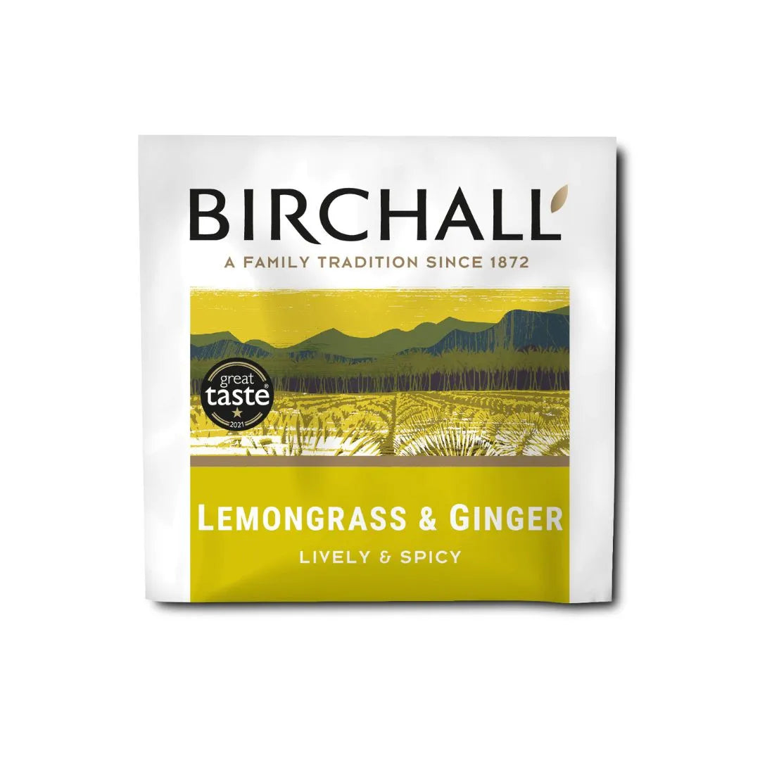 BIRCHALL LEMONGRASS & GINGER PLANT BASED ENVELOPED PRISM (200 TEA BAGS) x 1