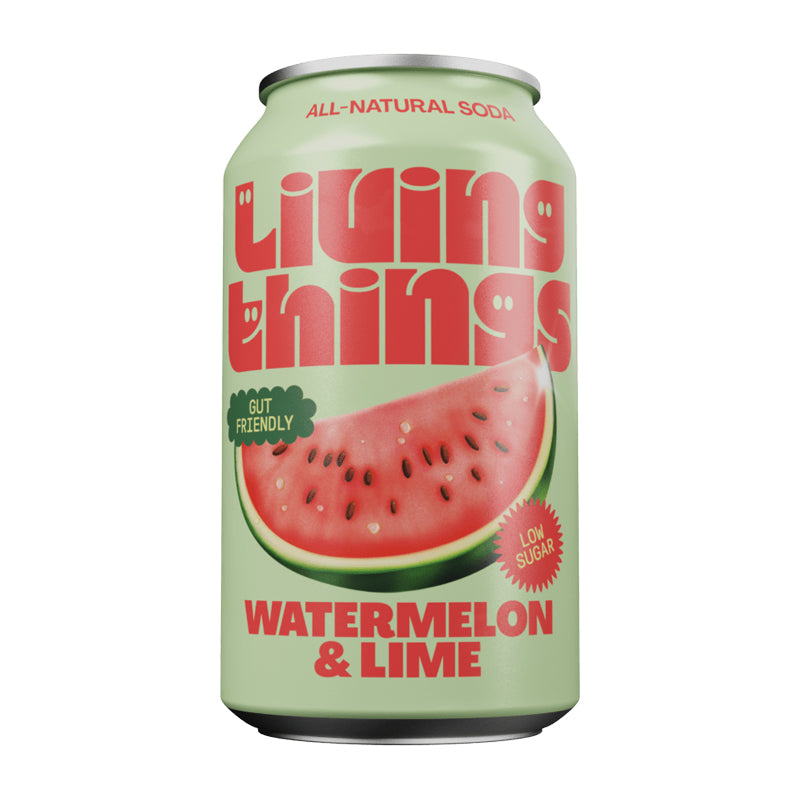 LIVING THINGS PREBIOTIC WATEMELON & LIME SODA (330ml) x 12