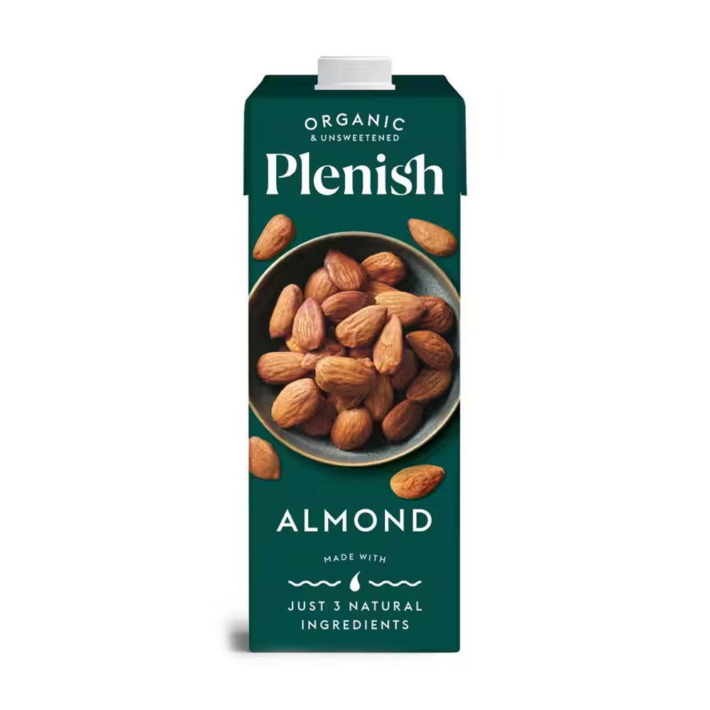 PLENISH ALMOND LONG LIFE ORGANIC UNSWEETENED DRINK (1 litre) x 8