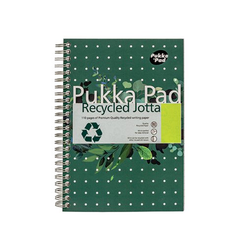 PUKKA PAD RECYCLED RULED WIREBOUND NOTEBOOK 110 PAGES A5 (3 PACK) RCA5110