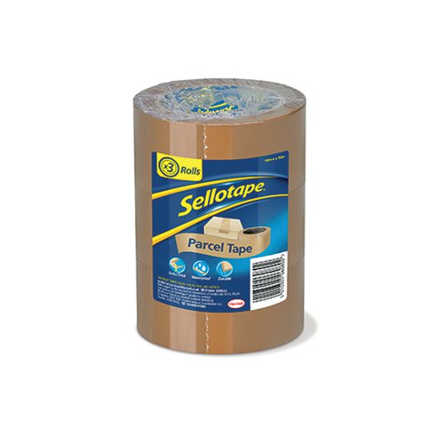 SELLOTAPE BROWN PARCEL TAPE 48MMX50M (PACK OF 3) 2862929