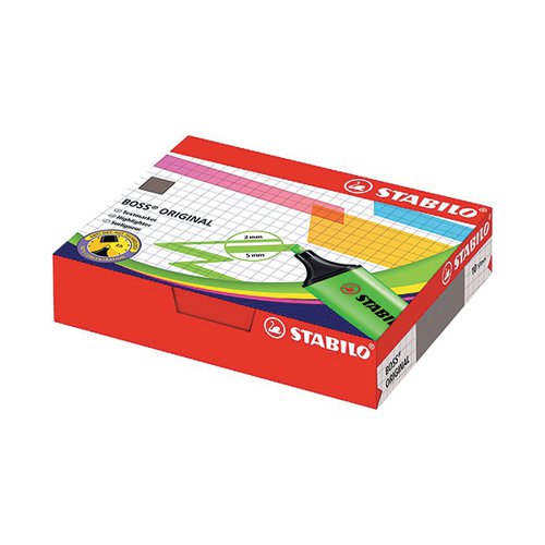 STABILO BOSS ORIGINAL HIGHLIGHTER GREEN (PACK OF 10) 70/33/10