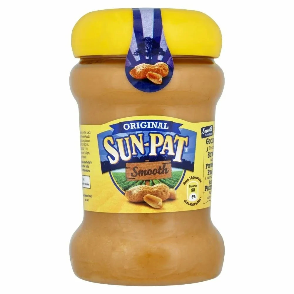 ORIGINAL SUN-PAT SMOOTH PEANUT BUTTER JARS (300g) x 6
