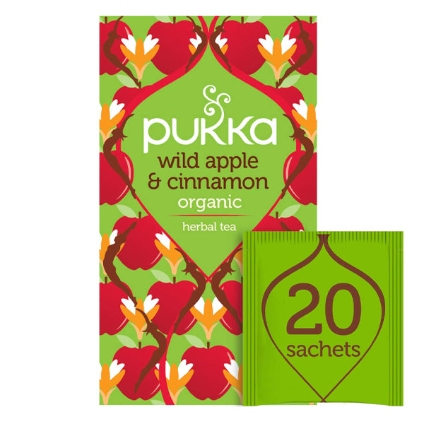 PUKKA TEA WILD APPLE & CINNAMON ENVELOPED TEA BAGS (20 pack)