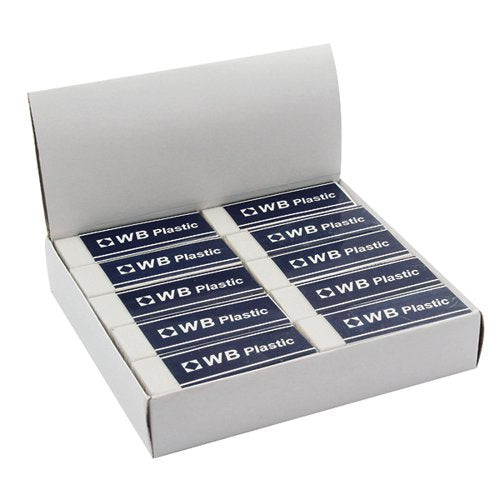 WHITE PENCIL ERASERS (PACK OF 20) WX01696