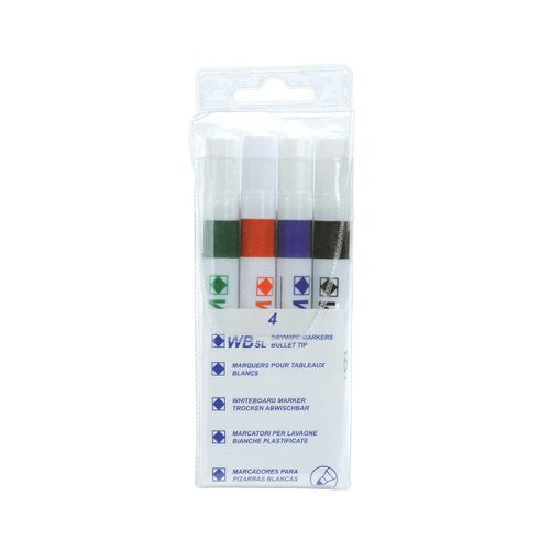5 STAR VALUE STRATEGY SL DRY WIPE MARKERS ASSORTED (PACK OF 4)