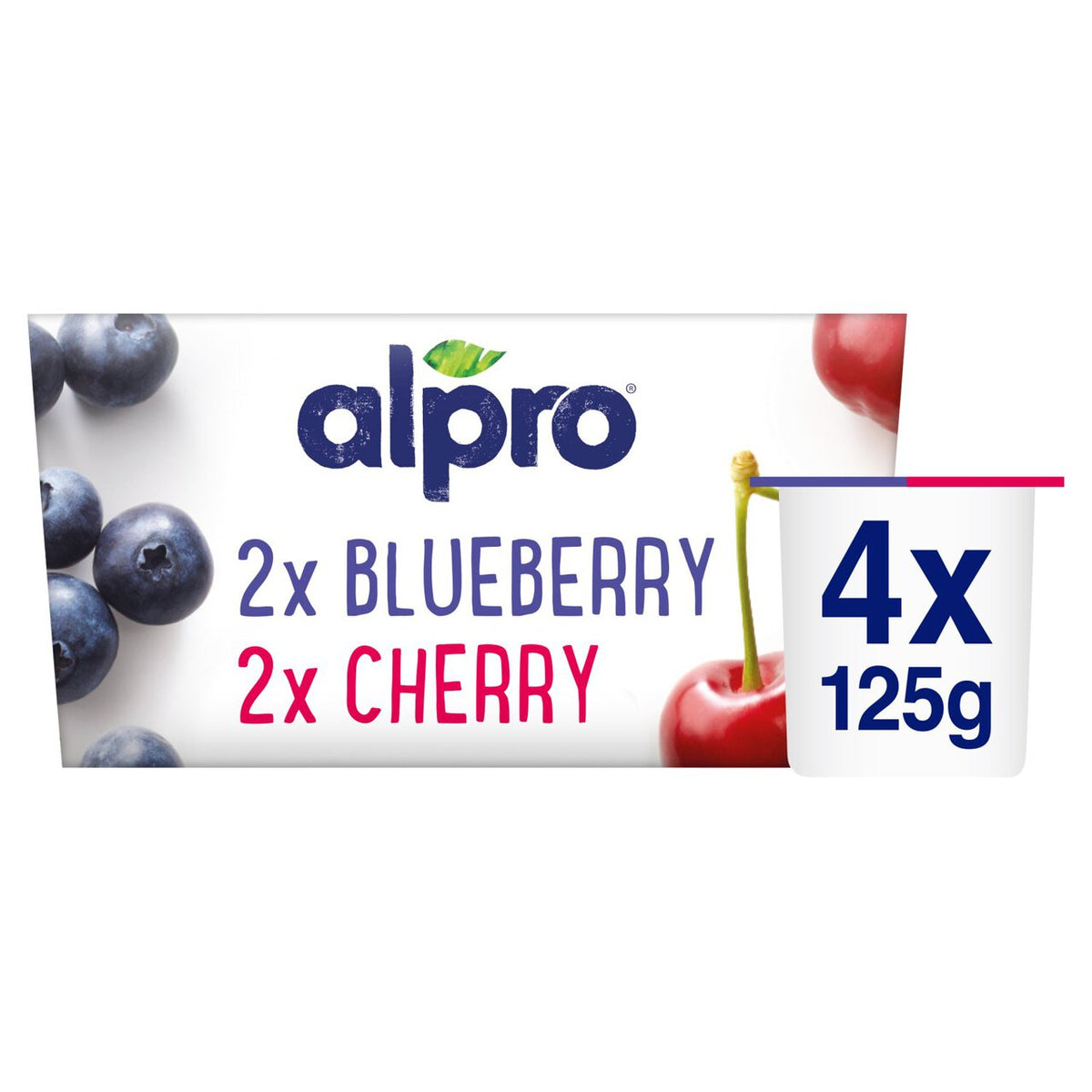 ALPRO BLUEBERRY & CHERRY YOGHURT ALTERNATIVE (125g) x 4