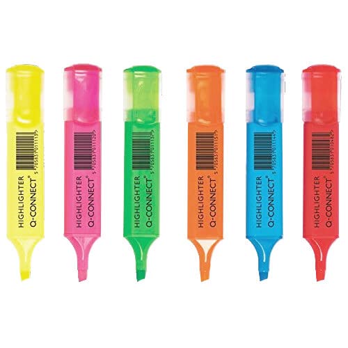 Q-CONNECT ASSORTED HIGHLIGHTER PENS (PACK OF 6) KF01909