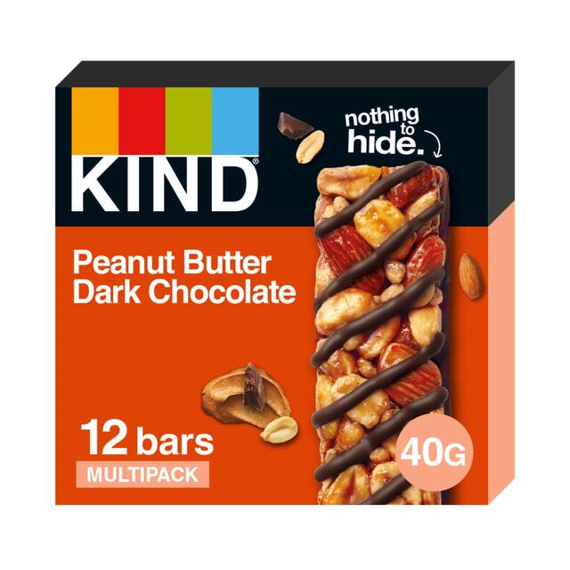 KIND PEANUT BUTTER & DARK CHOCOLATE BARS (40g) x 12