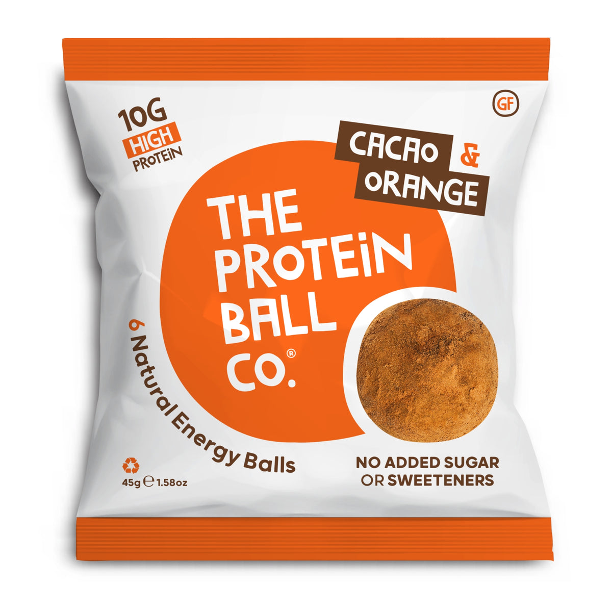 THE PROTEIN BALL CO. CACAO & ORANGE PROTEIN BARS (45g) x 10