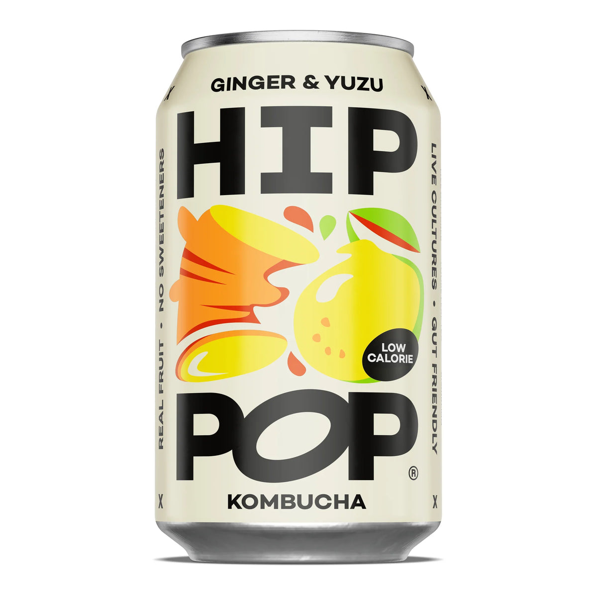 HIP POP GINGER & YUZU KOMBUCHA CANS (330ml) x 12