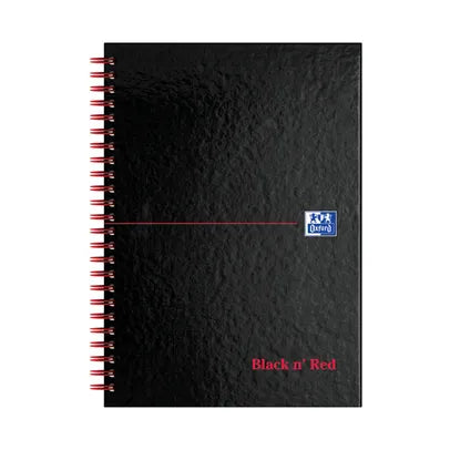 BLACK N' RED WIREBOUND RULED PERFORATED HARDBACK NOTEBOOK A5 (PACK OF 5) 100080220