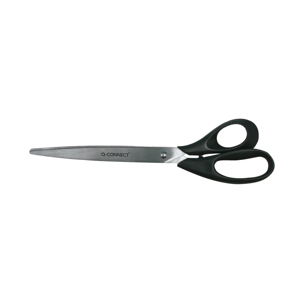 Q-CONNECT ERGONOMIC ALL PURPOSE SCISSORS 255MM STAINLESS STEEL BLADES BLACK HANDLE KF02340