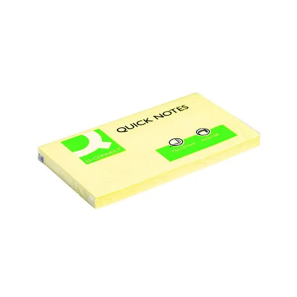 Q-CONNECT QUICK NOTES 76 X 127MM YELLOW (12 PACK) KF10503