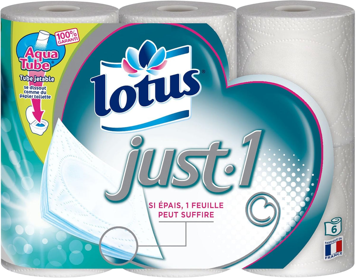 LOTUS JUST-1 TOILET PAPER - 4 PACKS OF 6 ROLLS
