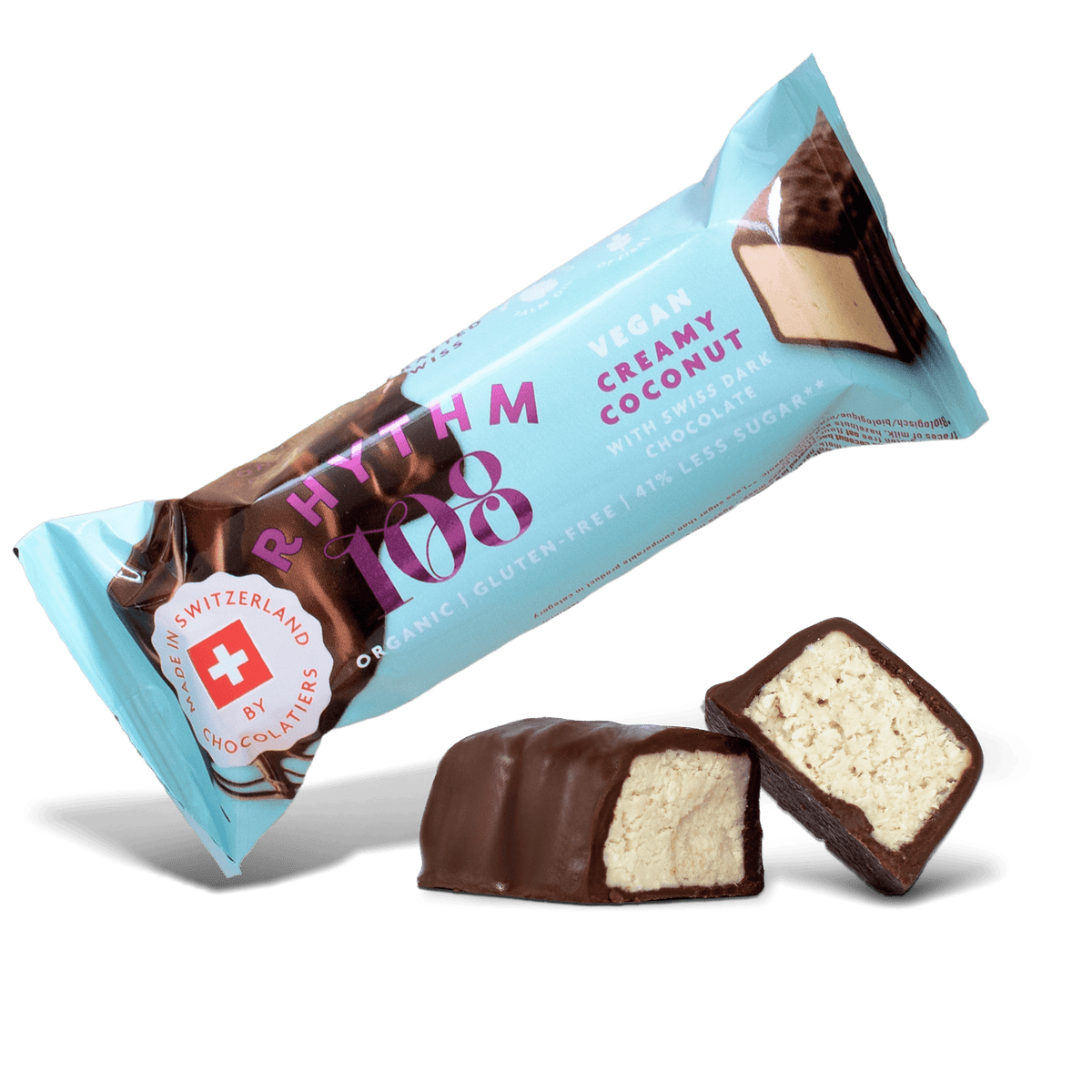 RHYTHM 108 CREAMY COCONUT SWISS CHOCO BAR (33g) x 15