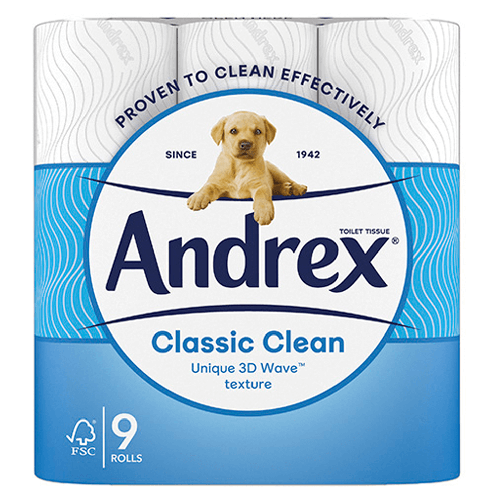 ANDREX CLASSIC CLEAN TOILET ROLLS x 36 (4x9)