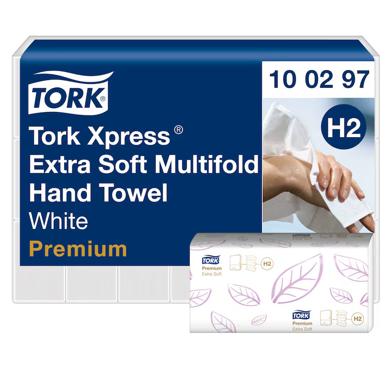 TORK PREMIUM 2 PLY INTERFOLD PAPER HAND TOWELS WHITE (100-sheet) x 21