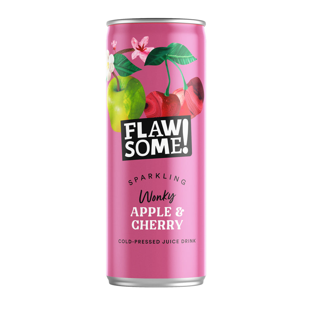FLAWSOME! APPLE & SOUR CHERRY SPARKLING CANS (250ml) x 24